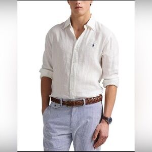 Polo Ralph Lauren 
Piece Dye Linen Long Sleeve Woven Shirt
